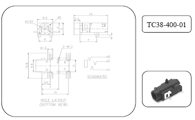 3.5mm SMD Phone Jack 電話插掣