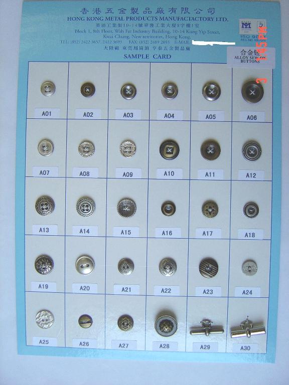 ALLOY SEW ON BUTTONS