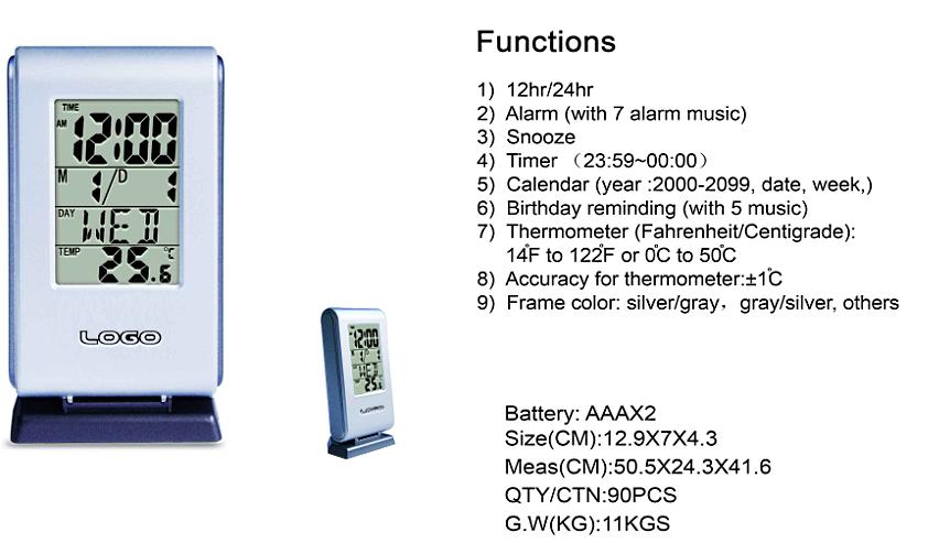 digital thermo clock 