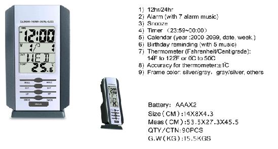 digital thermo clock 