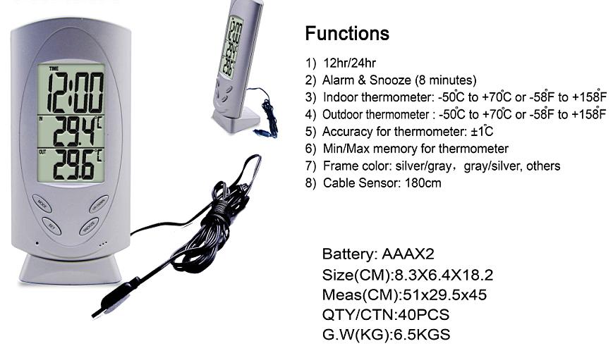 INOUT Thermometer clock