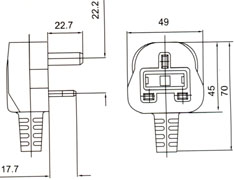 UK BSI Power cord电源线