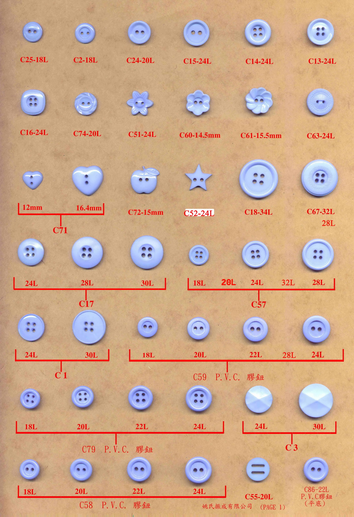 P 1 尼龍鈕 (Nylon Buttons)