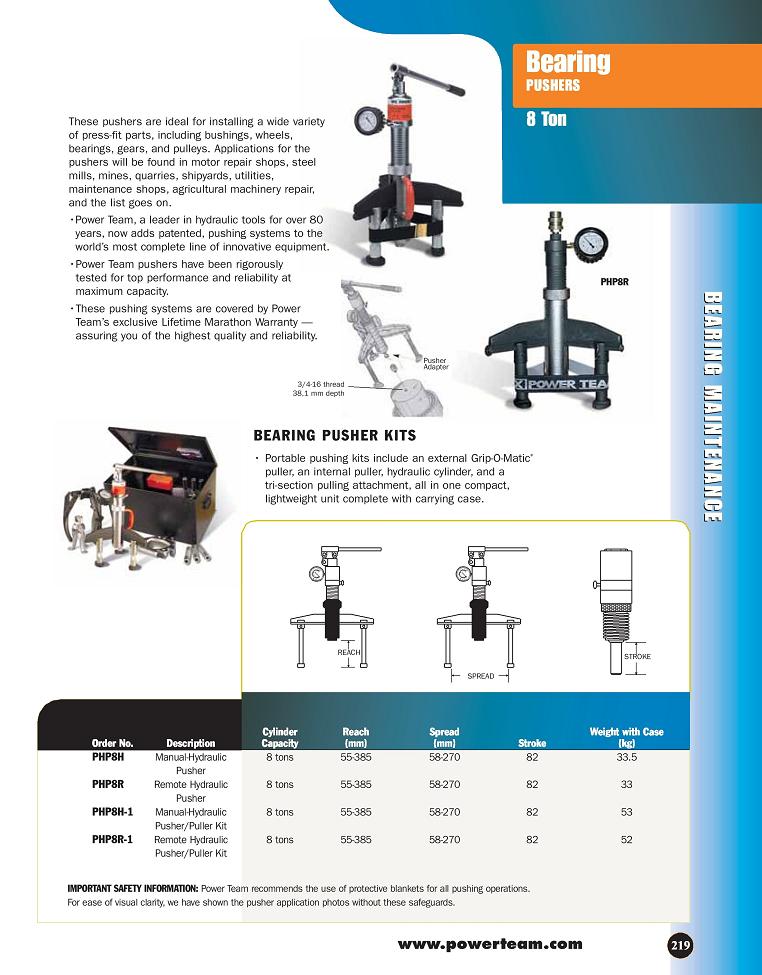 Bearing - Pushers 8 Ton