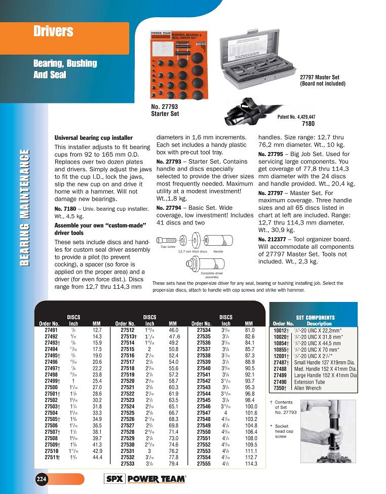 Drivers - Bearing,Bushing & Seal 