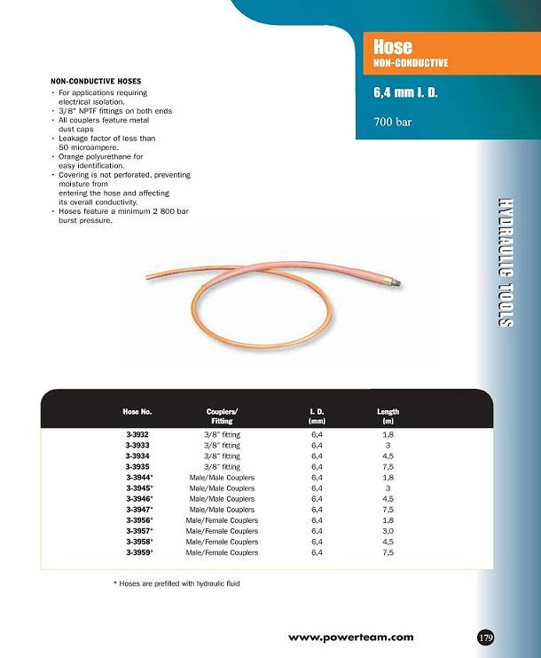 Hose - NON-Conductive - 6.4 mm I.D. - 700 bar