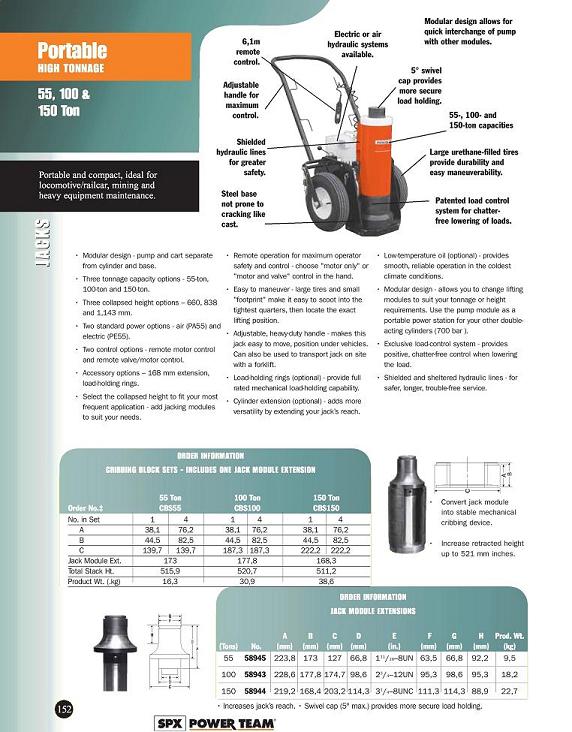 Portable - High Tonnage -  55, 100 & 150 Ton