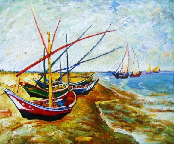 Fishing Boats on the Beachat Saintes-Maries. June 1888