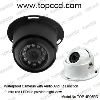 1/4" Sharp CCD Night Vision Small White Dome Camera (www.topccd.com)