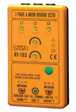 三相電源及三相馬達相位測試器 RT-103  (3-PHASE & MOTOR ROTATION TESTER)