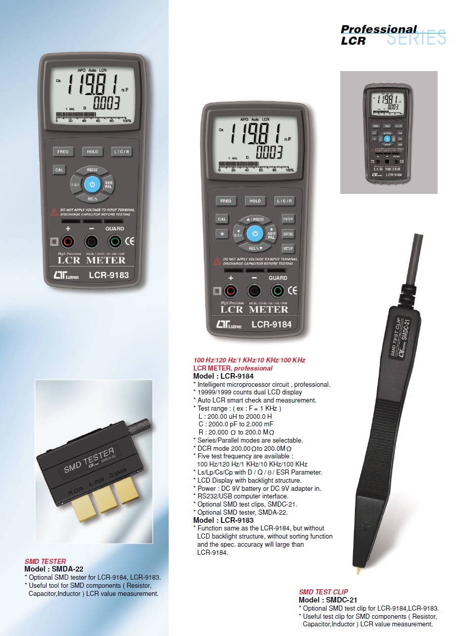 SMD test clip - SMDC-21 (Optional for LCR METER)  貼片測試夾