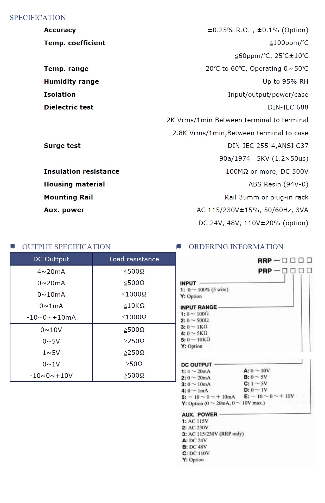 位置傳送器  Position Transmitter - RRP, PRP