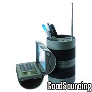 Clock Radio with Pen Holder