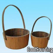 70044 S/2 Flower Baskets with Easy to Carry Moveable Handle