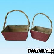 70043 S/2 Flower Baskets with Easy to Carry Handles