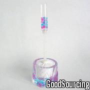 T28 SERIES Fancy Toilet Brush and Holder with Colorful Beads Decoration in Liquid Acrylic Base