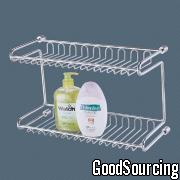 JB0507 Two-Layer Bathroom Rack in Chrome Plated Finish for Daily Necessities