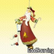 XYH1312 Santa Claus Ornament Made of Glass and Metal Wire