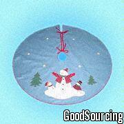 AG12051C 42-Inch Christmas Tree Skirt with Snowman Pattern in Novel Design