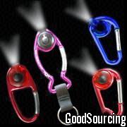 KH-001/005/008/009 Assorted Carabiner Keychains with LED Lights in Various Colors