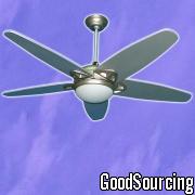 HS-127 Matte Silver Ceiling Fan with One Light