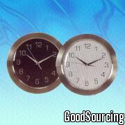 N10 12-inch Aluminium Wall Clock with Glass Lens, Black and White Dials Available