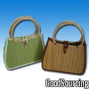 04PC-1726 Bamboo Strip Handbag with Plastic Handle