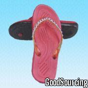 OEVA090 Sandals with Diamond Decoration PVC Strap and Two-Color Sole EVA Injection