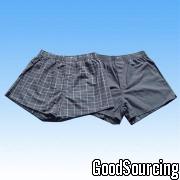 BXS-00003 Men's 100 Percent Cotton Woven Poplin Boxer Shorts Two-piece Set