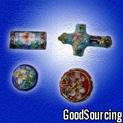 EB 035.037.067.068 Cloisonne Design Beads in Assorted Colors and Sizes