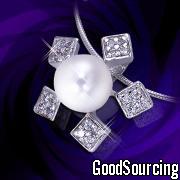 P0751 Pendant Made of 925 Sterling Silver with Pearl and CZ