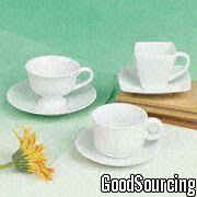 CZ-001M Super White Porcelain Mini Cup and Saucer Sets in Wide Range of Shapes