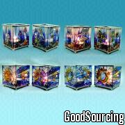 SY-D20327AS/BS/CS/DS/ES/FS/GS/HS Three-Inch Stained Glass Votive Candle Holders in Beautiful Designs