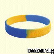 DLS014 Two-Tone Bracelet Made of Silione Rubber, with Customized Colors, Logo and Printing Available