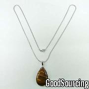 AJ0420-12 Elegant Necklace with Tiger-Eye Drop Pendant