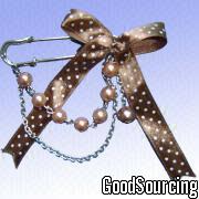 YMY-2005B002 Butterfly Knot Costume Brooch with Pearls