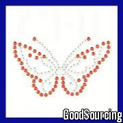 RS-002 Butterfly Rinestone and Aluminum Iron-On Studs