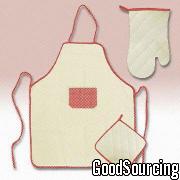 12 Three-Piece Cooking Apron Set with Oven Mitts