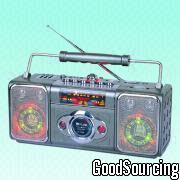 1588EL Sleek, Portable Radio Cassette Recorder with CFD and Disco Light