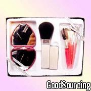 BT99- 0301 Convenient Cosmetic Set Including Five Brushes, A Retractable Mirror in Gift Case