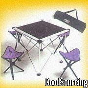 8-CTA007 Camping Table and Stool Set with Aluminum or Steel Frame