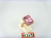 18K rose gold diamond kunzite ring