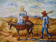 Morning, Peasant Couple Going to Work(after Millet). 1890