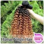 100% Virgin Human Ombre Hair Weave Kinky Curly Weft 