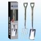 HT007 Spade and Fork Set with Mirror-Polished Stainless Steel Body and Wooden Handle