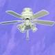 HS-126-lVORY Ivory-Color Ceiling Fan with 4 Lights