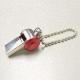 3175 Metal Whistle Hang Tag Interlinked with a String of Beads