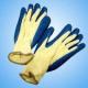 K10L1-BE Gauge 10 Kevlar Machine-Knitted Gloves with Blue Latex Palm Coating