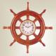 TF-Q010 Wooden Wall Clock in a Ship's Wheel Design at a Competitive Price