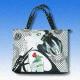 #18B13 Double-Handle Ladies' Handbag with Plastic Beads on Single Upper Made of Canvas